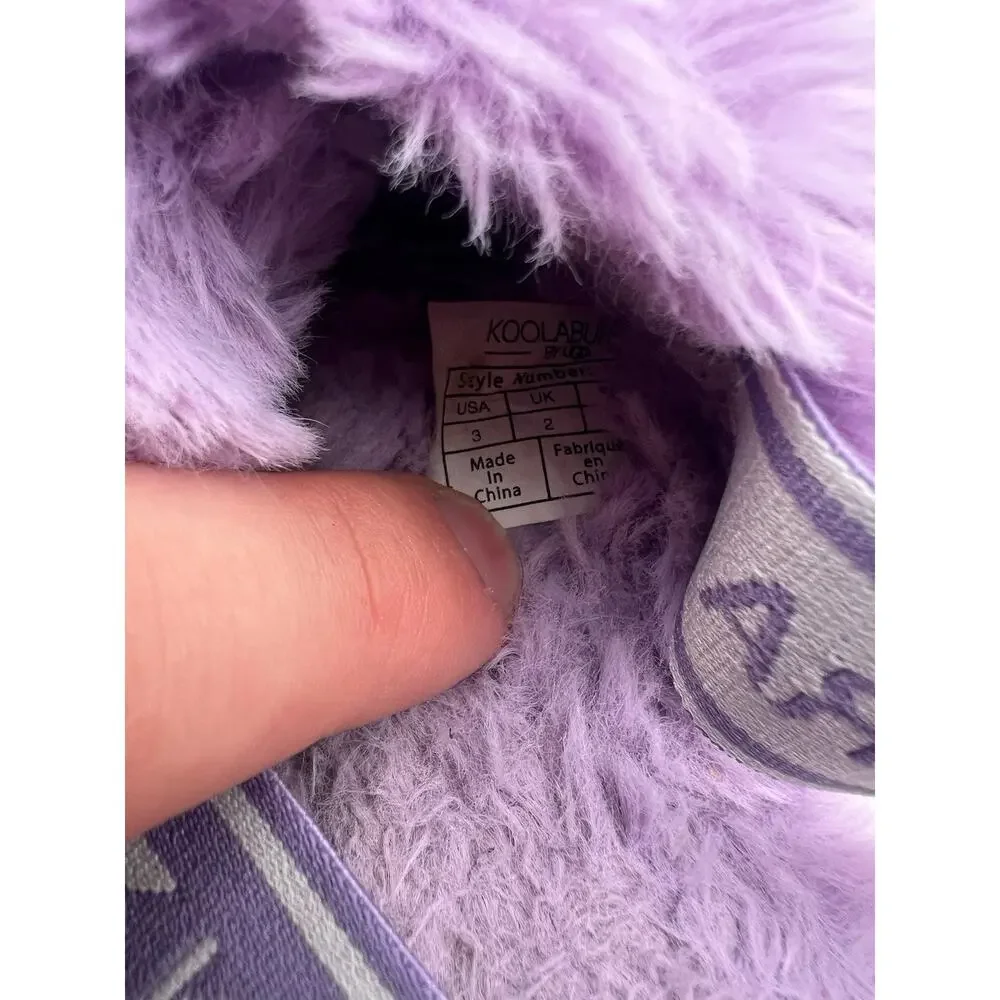 Kookaburra By Ugg Fuzz’n Purple Slippers Kids Size 3